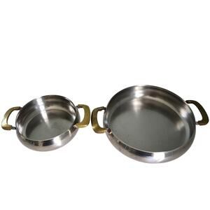Vintage Gense GAB Sweden Stainless Steel Pans Cook Serve 18/8 Mid Century Modern